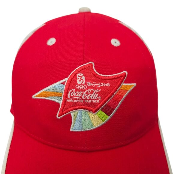 2008 Coca Cola Beijing Olympics Adjustable Embroidered Cap Trucker Baseball Hat - Picture 10 of 16